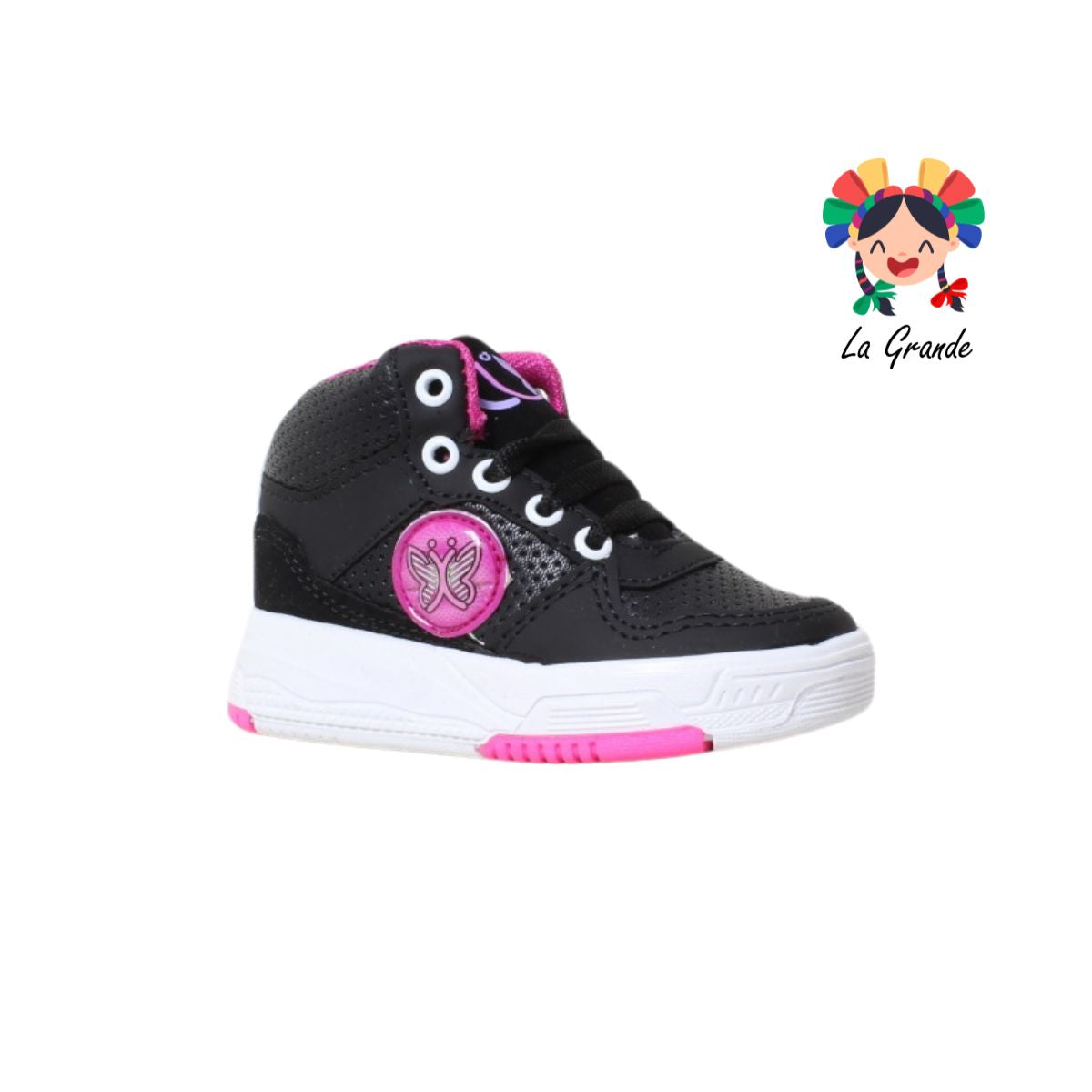 105 LUX-10 Negro Fiusha Sint tenis Casual de bota para Niña