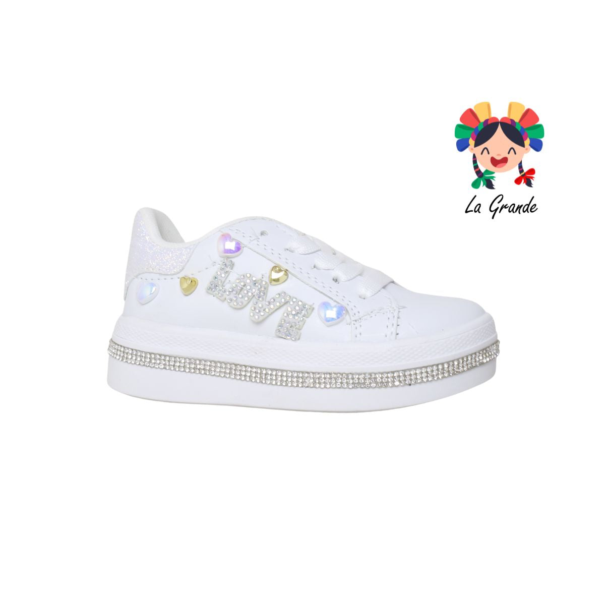 1063 FRIDAYS Blanco Blanco Sint tenis Escolar Choclo para Niña