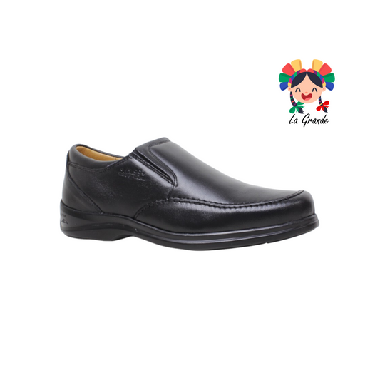 1087 KA99 Negro Piel Liso Zapato Confort para Caballero