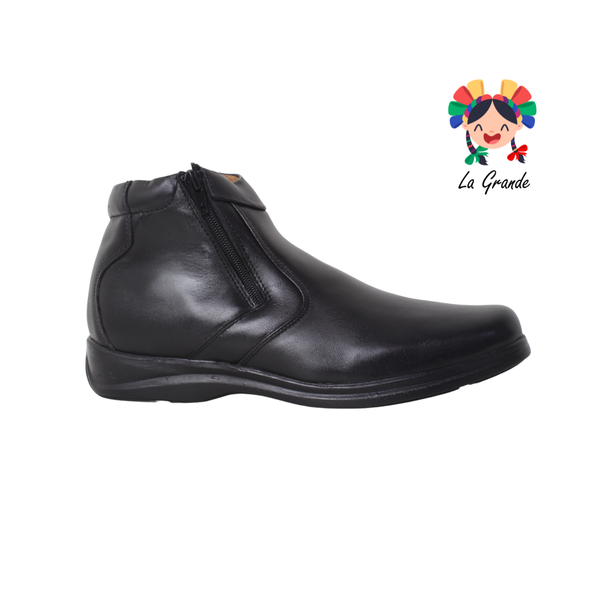 1092 KA99 Negro Piel de Borrego Zapato Confort Tipo Bota para Caballero