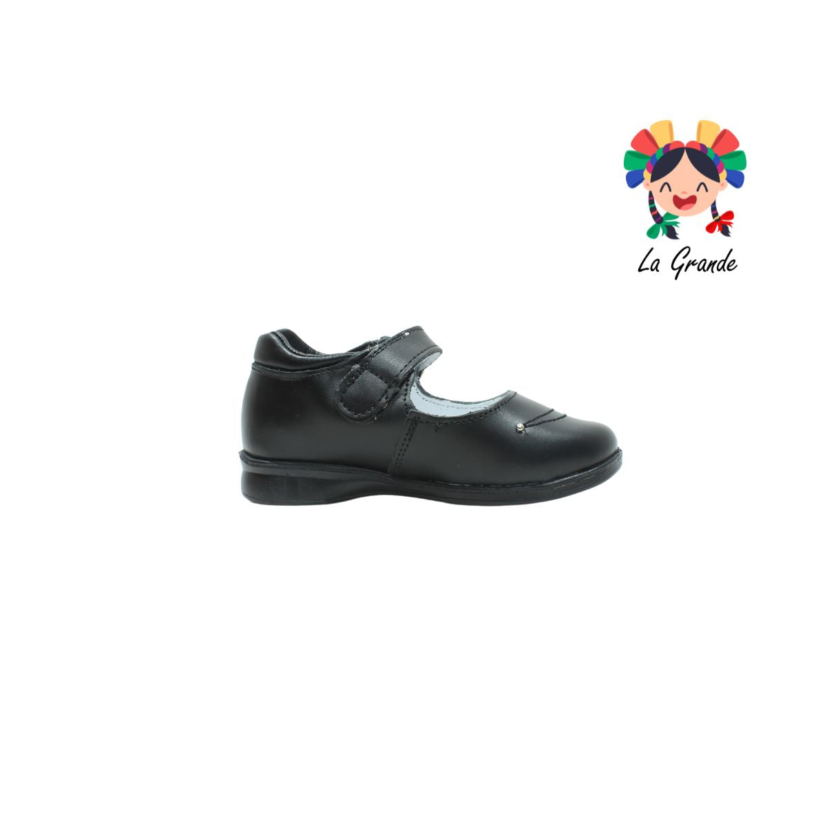 1126 MUJERCITA BONITA Negro de piel Zapato escolar niña corazón