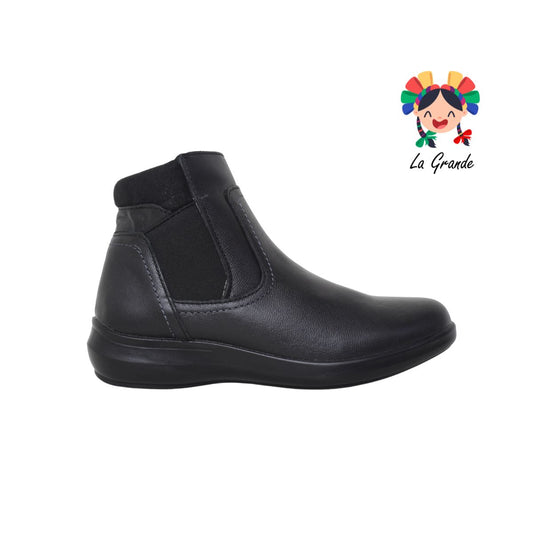 11301 NEVADA Negro Bota Corta de Piel para dama