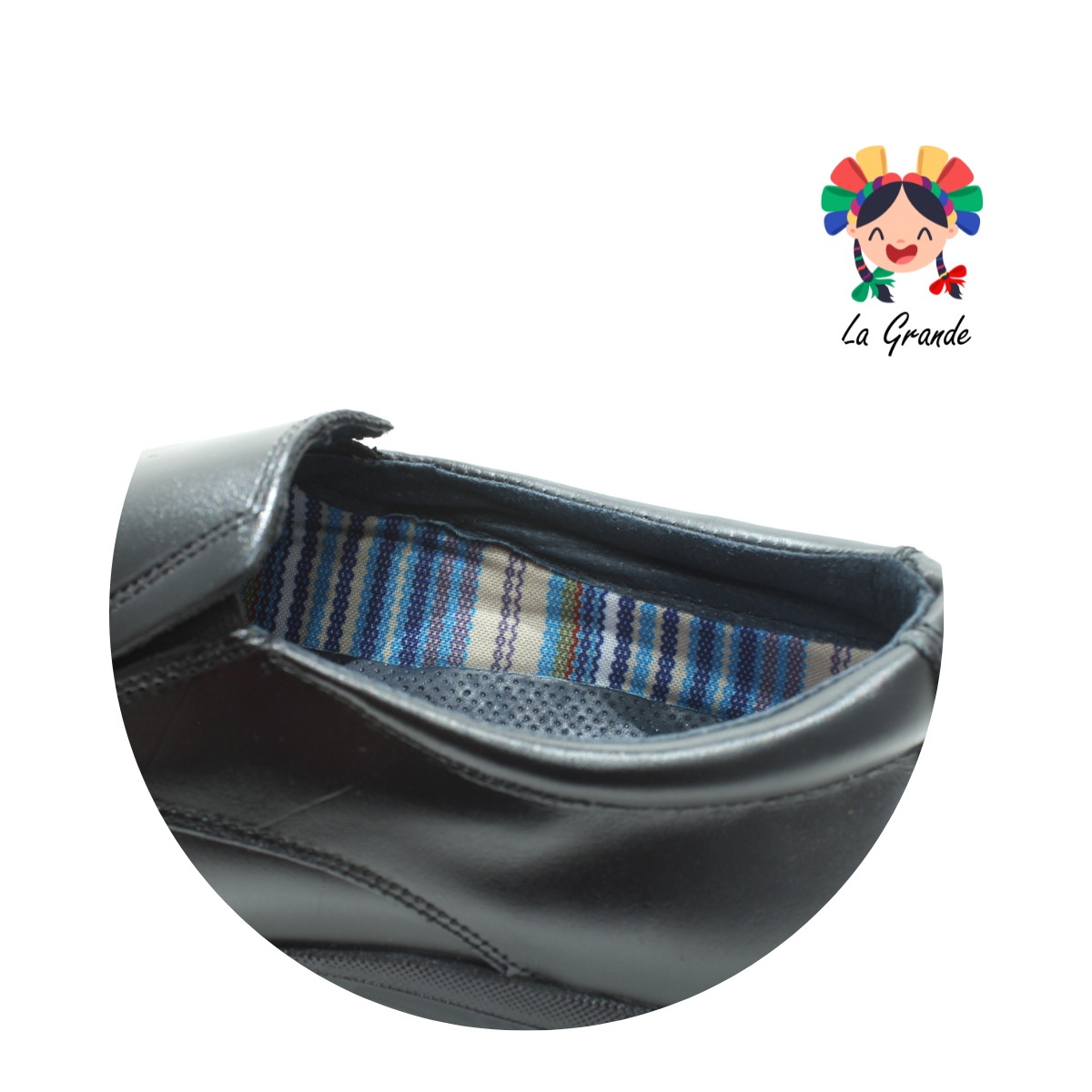 1155 PARRANDEROS Negro Piel Zapato Casual para Caballero