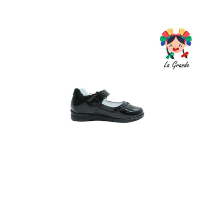 1166 MUJER BONITA Negro Piel Zapato Charol Escolar para Niña