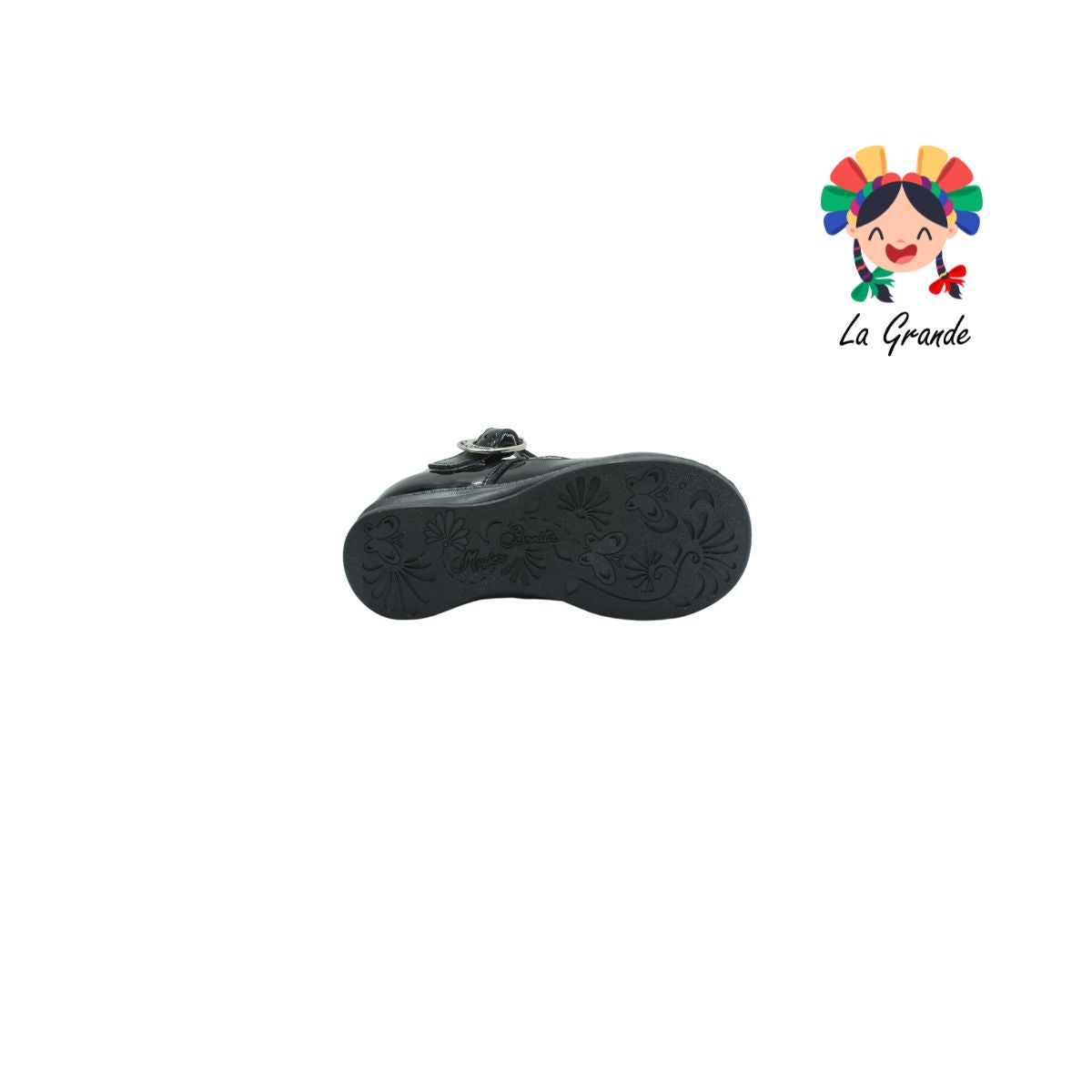 1166 MUJER BONITA Negro Piel Zapato Charol Escolar para Niña