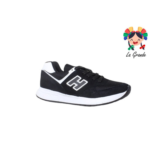 1201 H-GROSS Negro Blanco Tenis Choclo para Joven y Dama