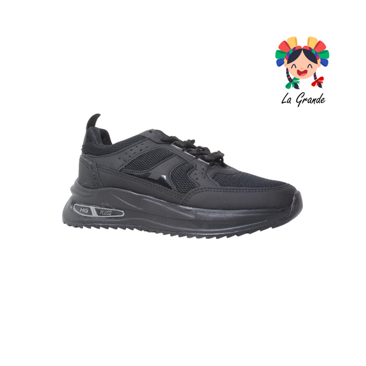 1210 H-GROSS Negro Negro Sintético Tenis Running para Dama y Joven