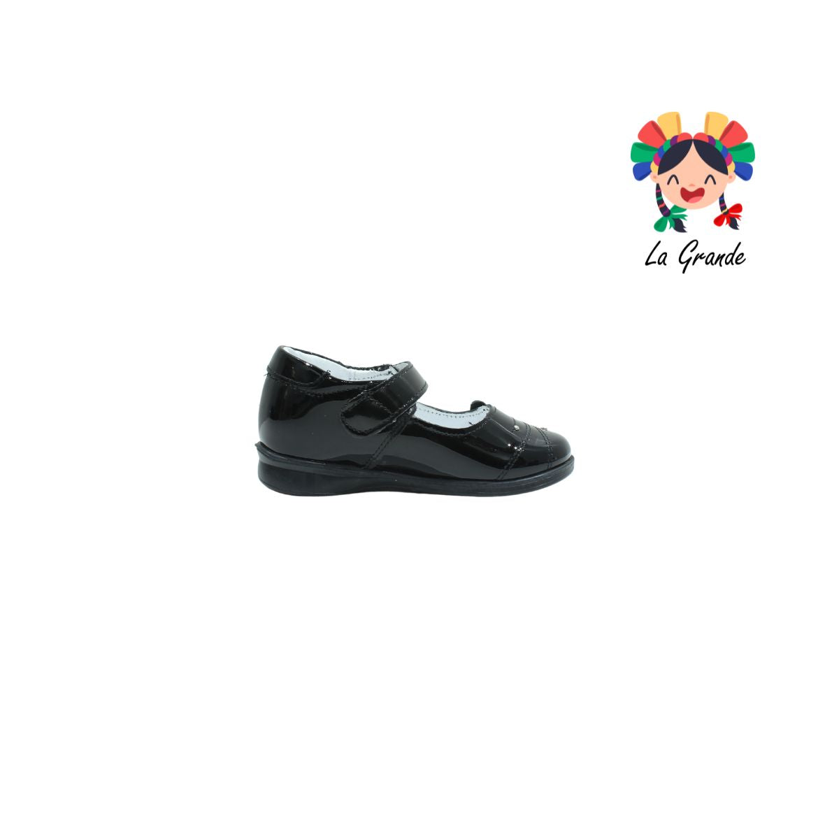 1212 MUJER BONITA Negro Piel Charol Zapato Escolar Mariposa para Niña