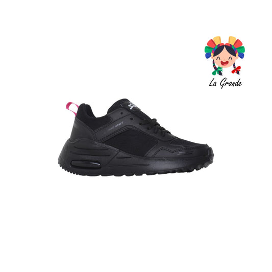 R5058 SCARE Negro Negro Textil Tenis Running de Válvula para Dama