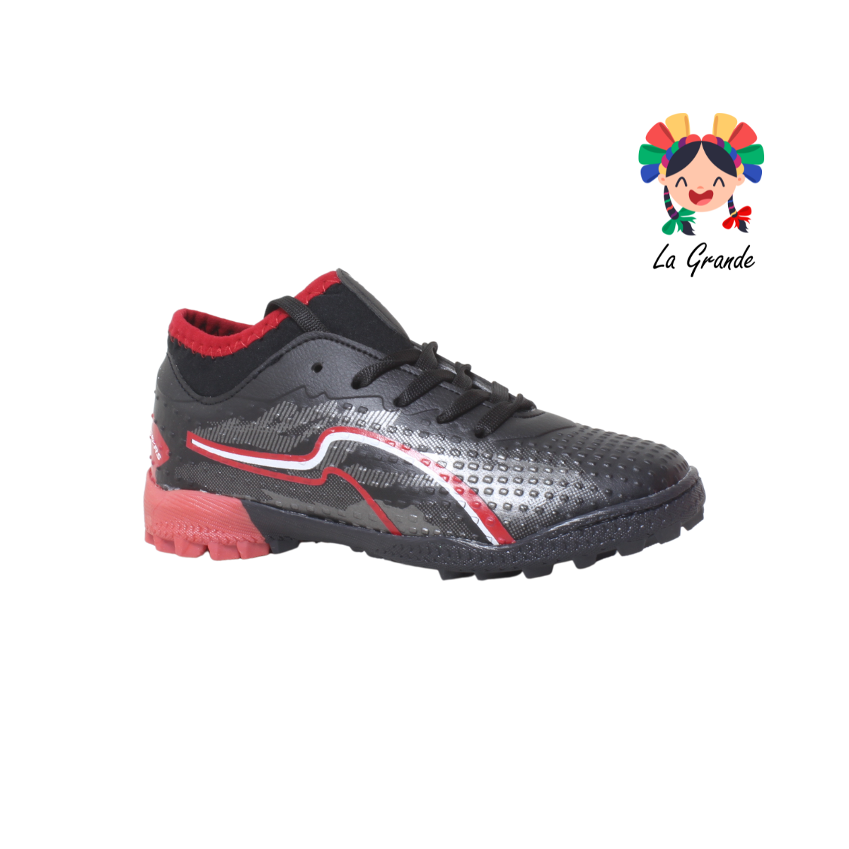 1251 MAYCKERS Negro Blanco Rojo tenis para fútbol rápido infantil y caballero