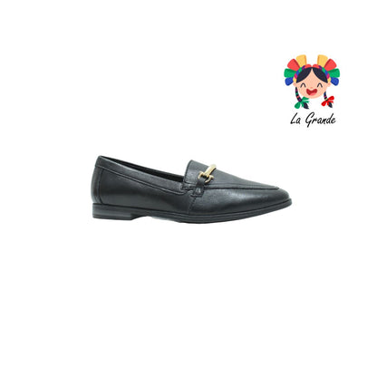 126602-FLEXI negro Slip On mocasín de piel para Dama