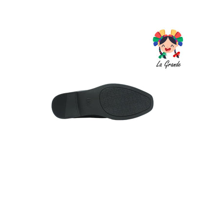 126602-FLEXI negro Slip On mocasín de piel para Dama