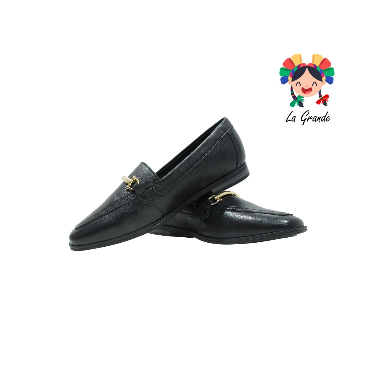 126602-FLEXI negro Slip On mocasín de piel para Dama