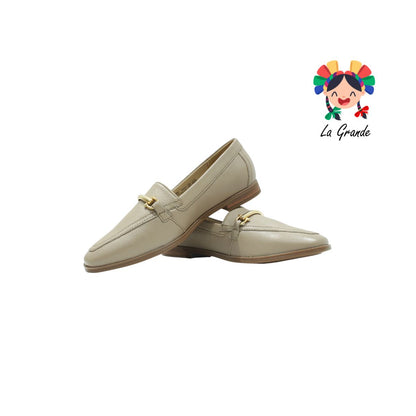 126602 Flexi taupe Slip On mocasín de piel para Dama