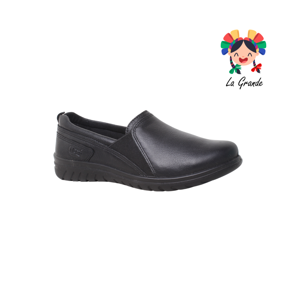 35311 FLEXI Negro Piel Zapato Tipo Mocasín para Dama