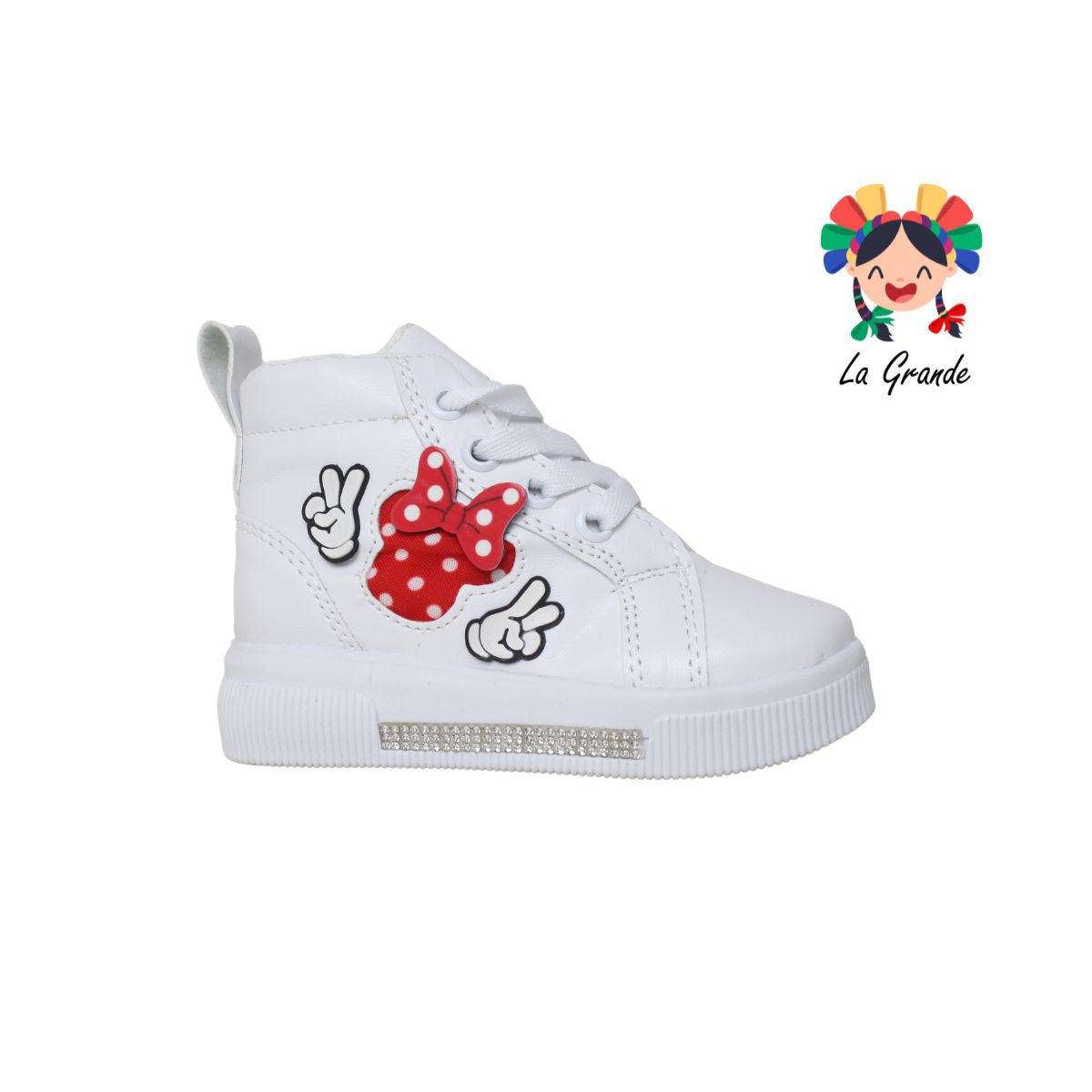 1309 Mimi ANDRE LOV Blanco Rojo Sint Tenis Casual Choclo para Niña