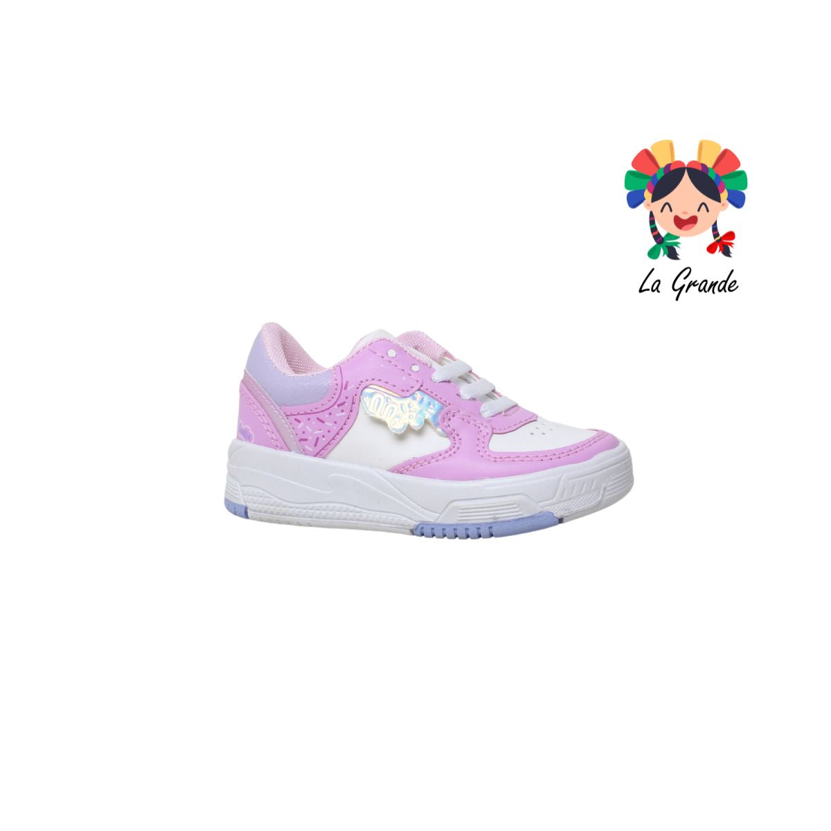 130 LUX-10 Rosa Blanco Sint tenis Casules para niña