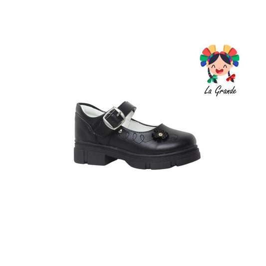 137 GABRIELA Negro Sintético Zapato Escolar Infantil Niña