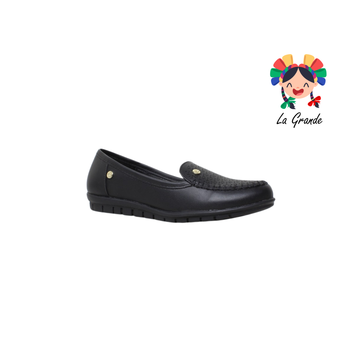 1406 ETNIA Negro Zapato mocasín para dama