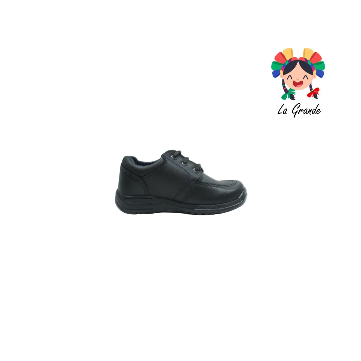 1406 NEVADA Negro zapato escolar para niño de doble velcro