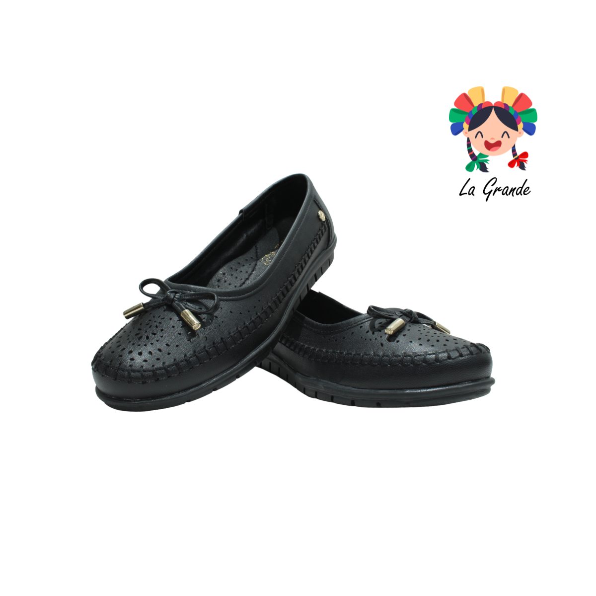 1418 ETNIA Negro Cabra Zapato Casual para Dama