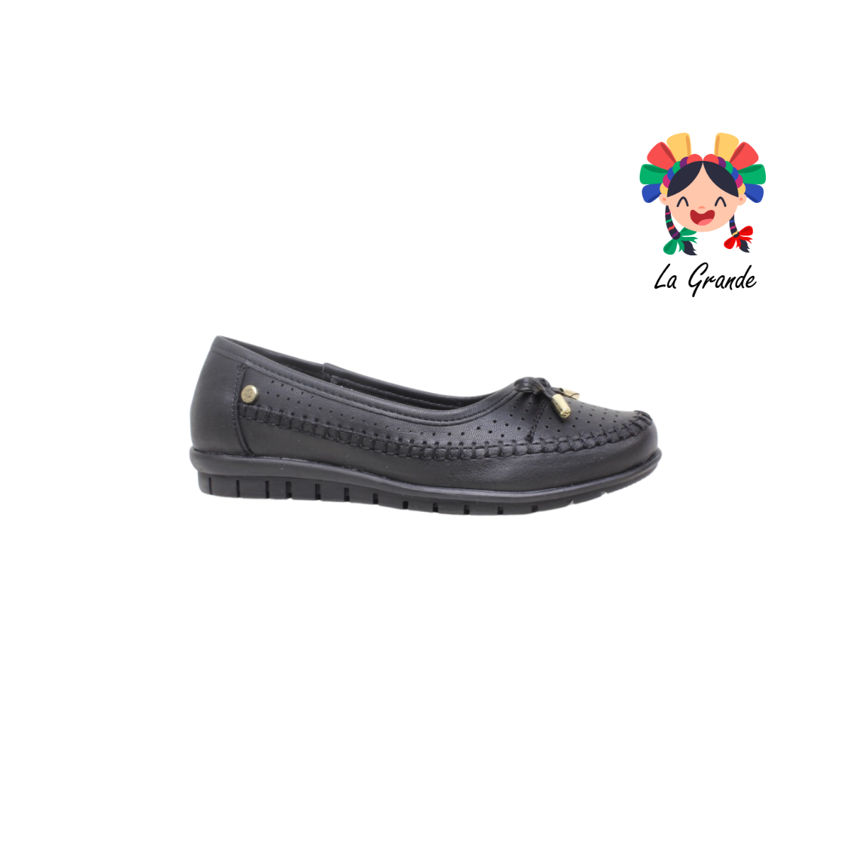 1445 ETNIA Negro Cabra Zapato Casual para Dama