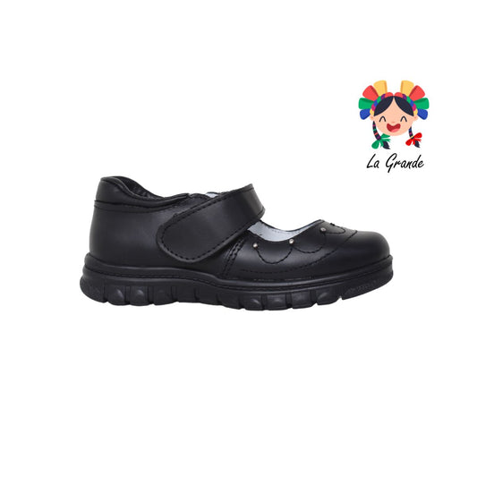 1505 MUJERCITA BONITA negro piel Zapato escolar para niña infantil