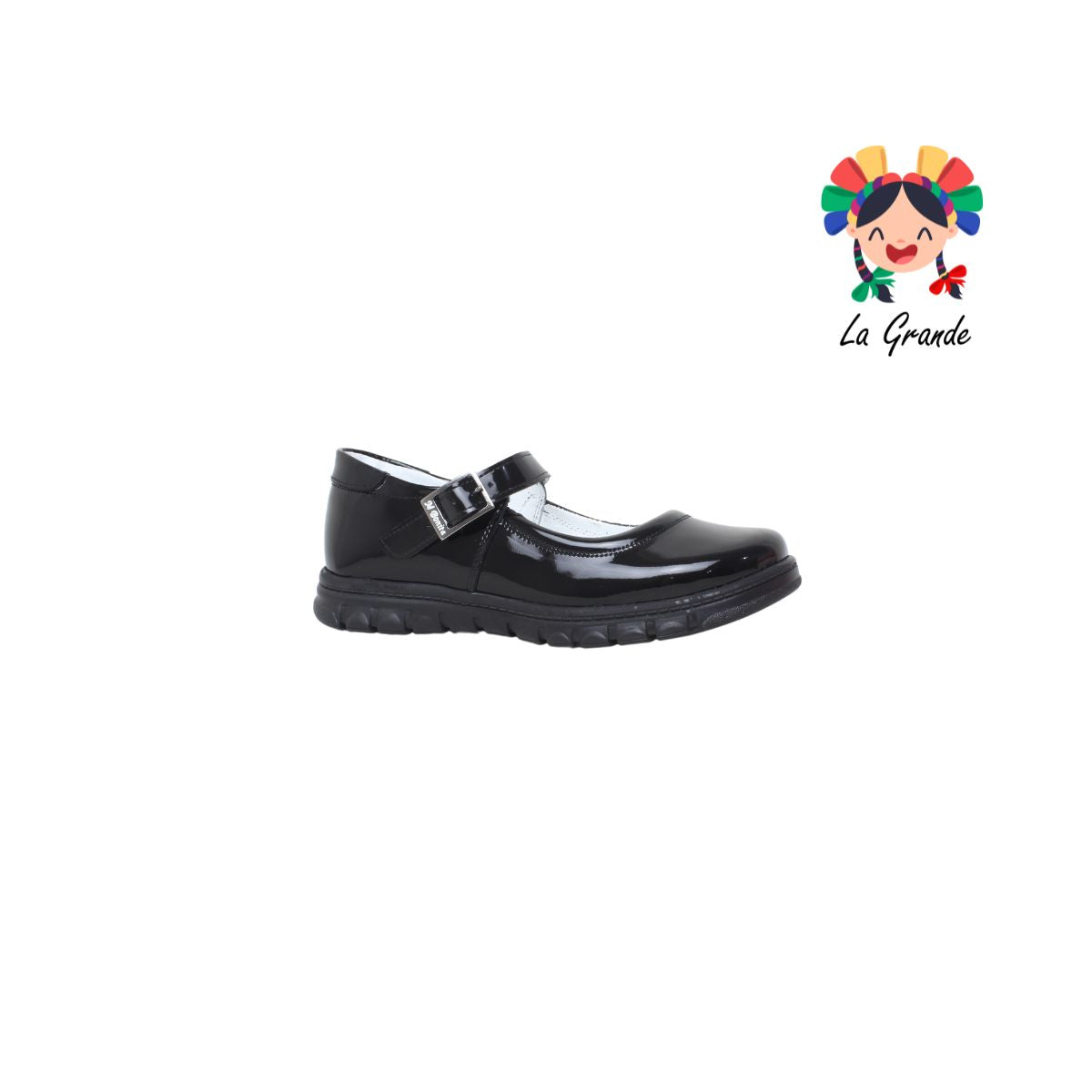 1530 MUJER BONITA Negro Charol Zapato Escolar para jovencita