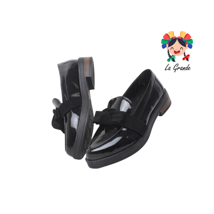 1547 VI LINE FASHION Negro Charol Zapato Mocasín para Dama