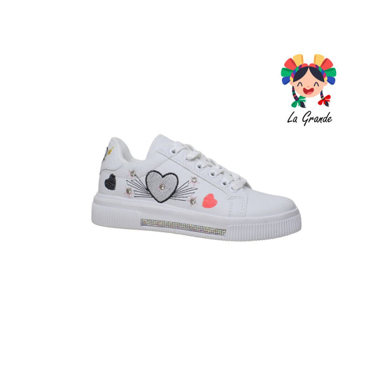 1602 FRIDAYS Blanco tenis tipo choclo para Dama