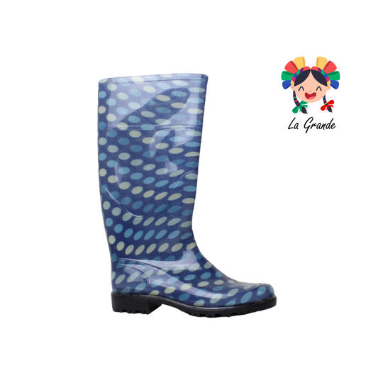 1652 TOP MODA Discos Azul bota de hule para dama