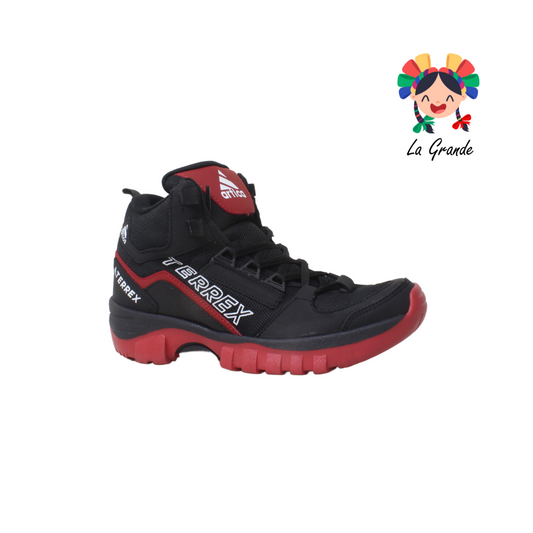 170 TERREX Negro Rojo Textil Bota de Montaña para Caballero