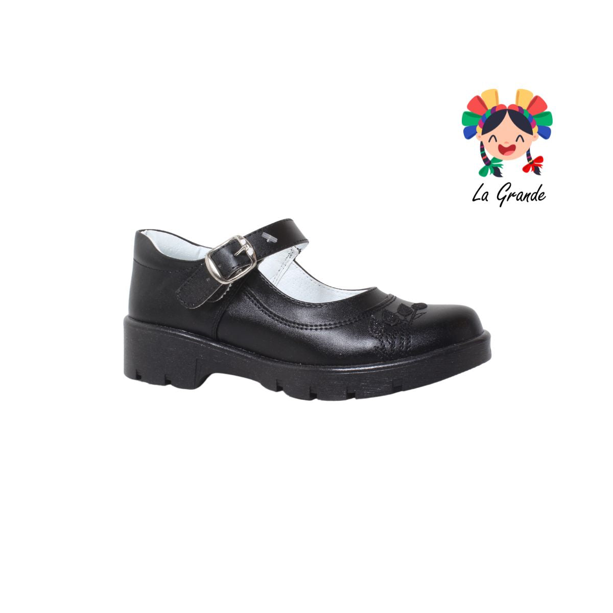 1800 LADY FLORES Negro Sintetico Zapato Casual para Dama