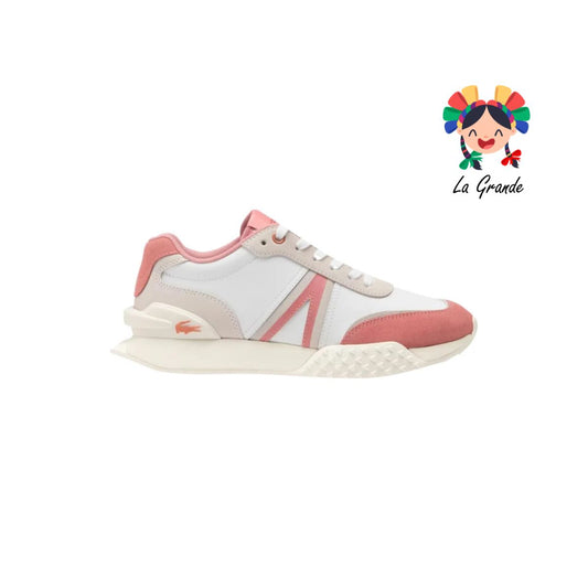 1853 LACOSTE Beige Bco Rosa Tenis Casual Importado Original para Dama