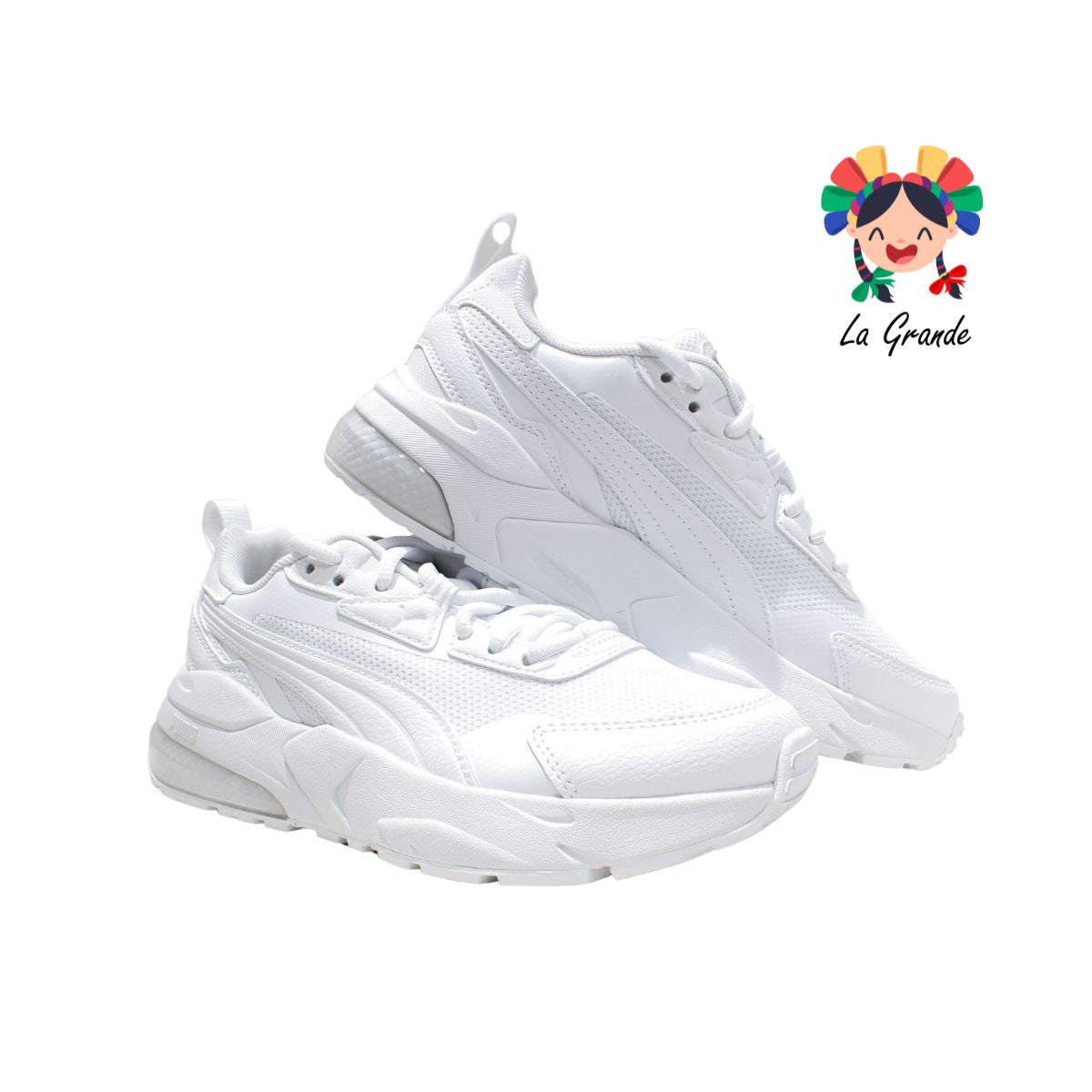 VIS2KJR PUMA Blanco Blanco Tenis Importados Originales para Dama y Joven