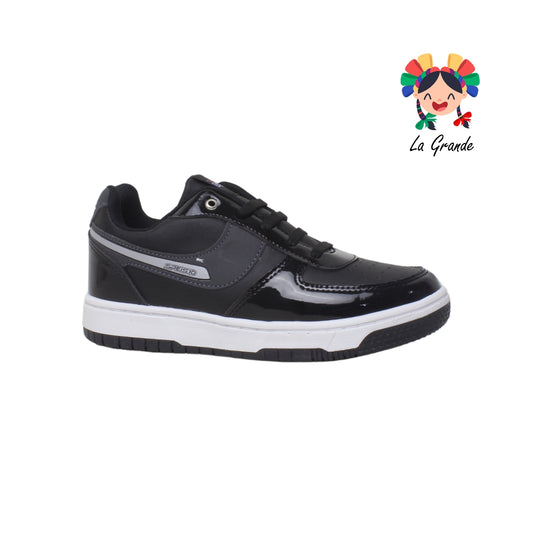 018 SPEIS10 Negro Oxford Charol Tenis Choclo para Joven y Dama