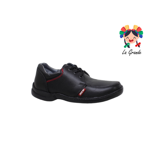 2025 MXW negro zapato escolar de piel agujetas infantil niño y joven