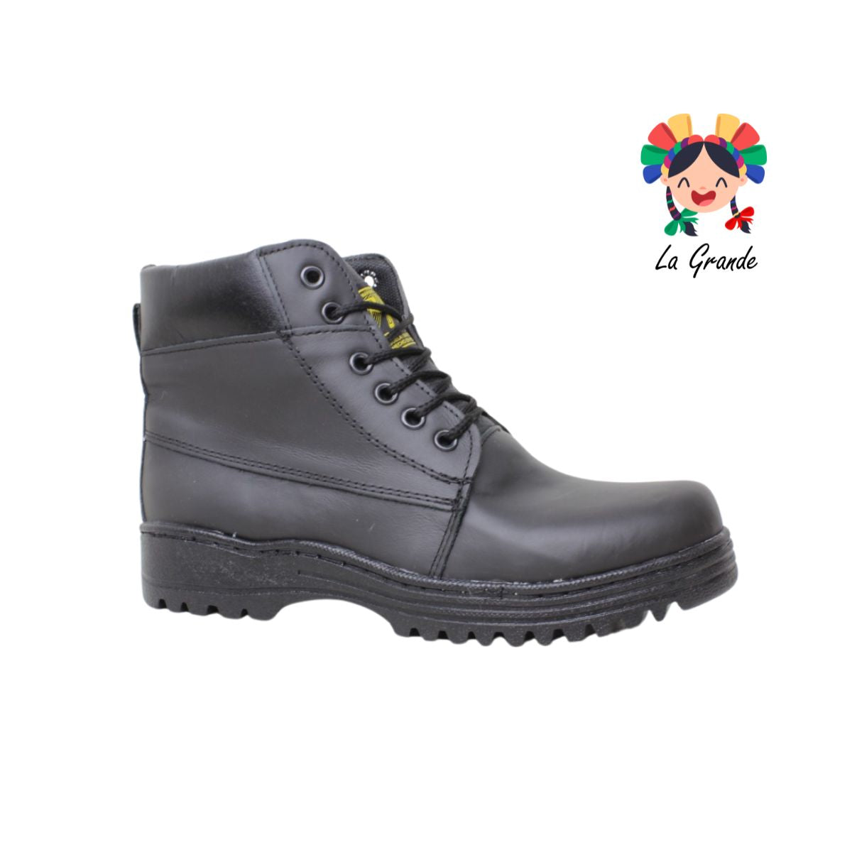 2028 RT Negro Bota de Piel para Joven, dama y caballero