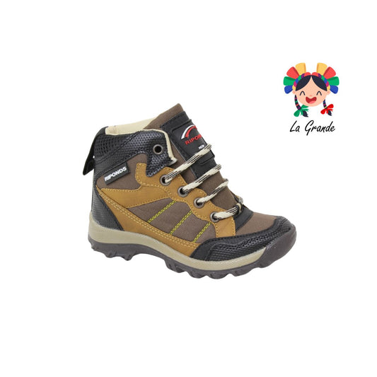 206 RIPONDS Negro Amarillo Textil Bota Casual para Niño