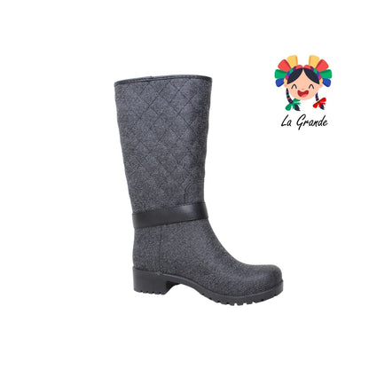 2746 Roxana ULAN Negro/Jaspe Bota de Lluvia para Dama