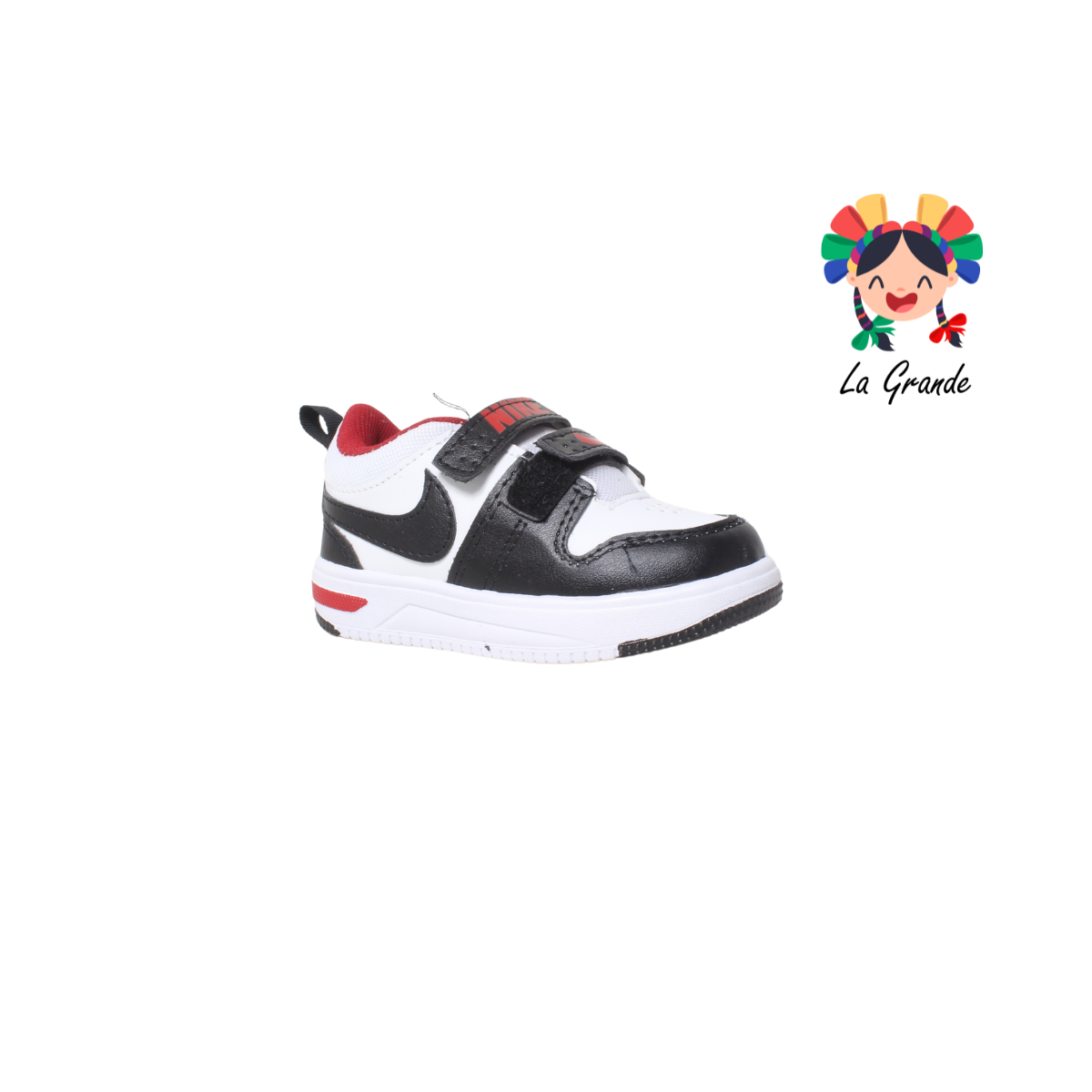 218 R-KIDS Bco Ngo Rojo Sintético  Tenis Casual Choclo para Niña y Niño