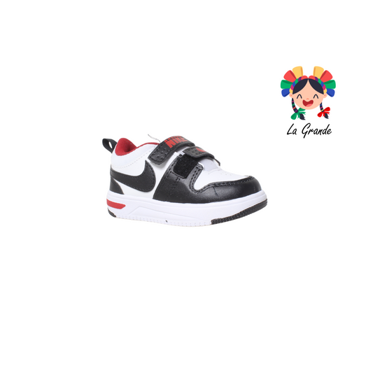 218 R-KIDS Bco Ngo Rojo Sintético  Tenis Casual Choclo para Niña y Niño