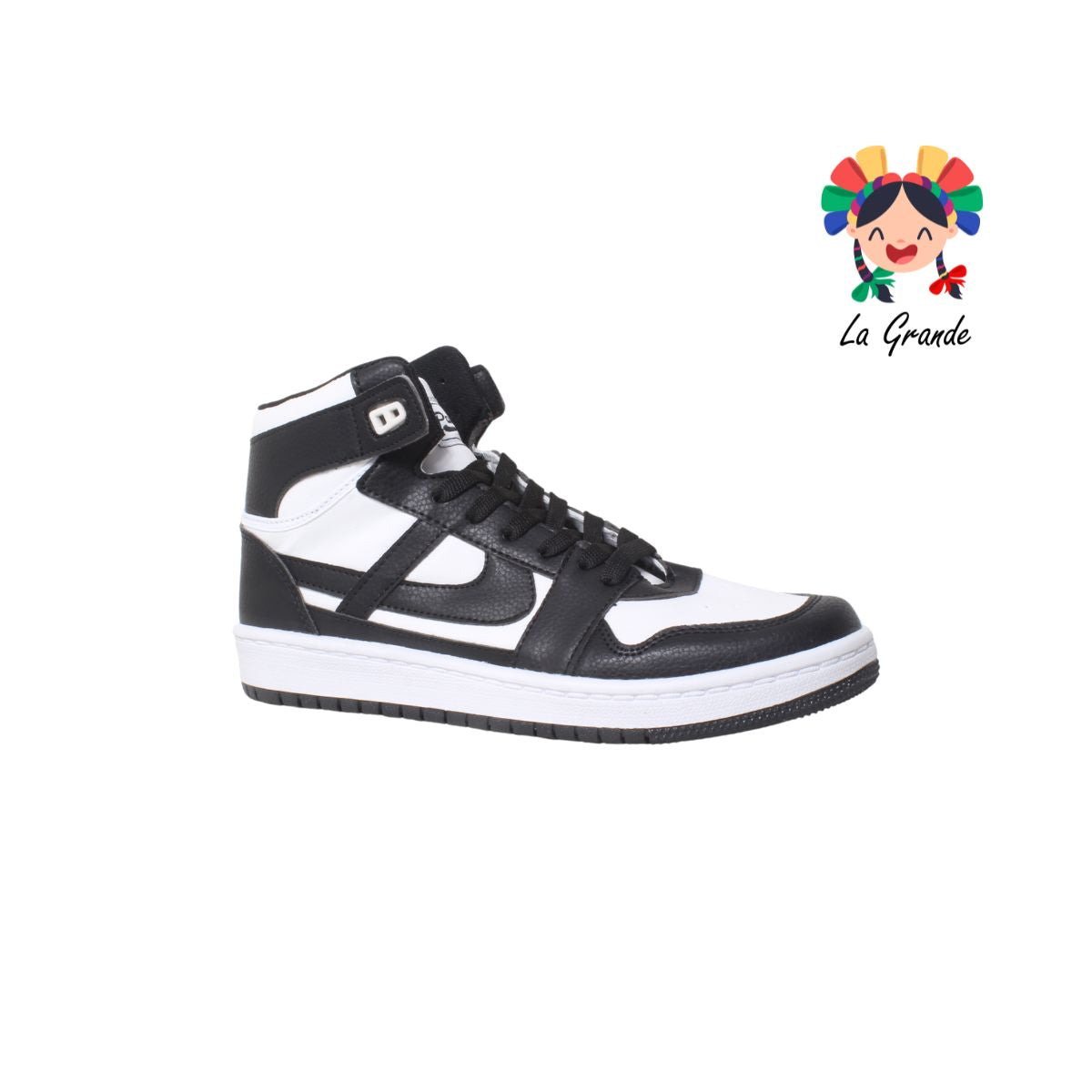 220004 PANAM Blanco Negro Sint Bota Tenis Casual para Dama y Joven