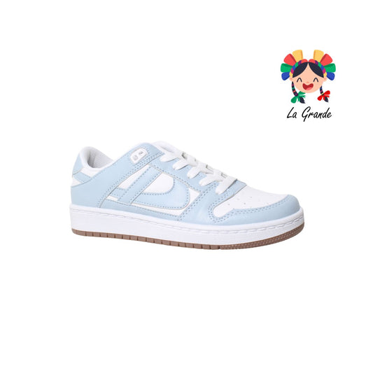 220005 PANAM Blanco Azul Sintético choclo Tenis Casuales para Dama y Joven