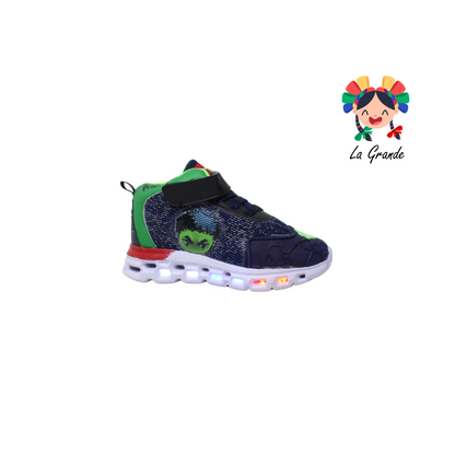 22017 ROJO ARANDANO Marino Verde Sint tenis Casual tipo bota Luces LED para Niño