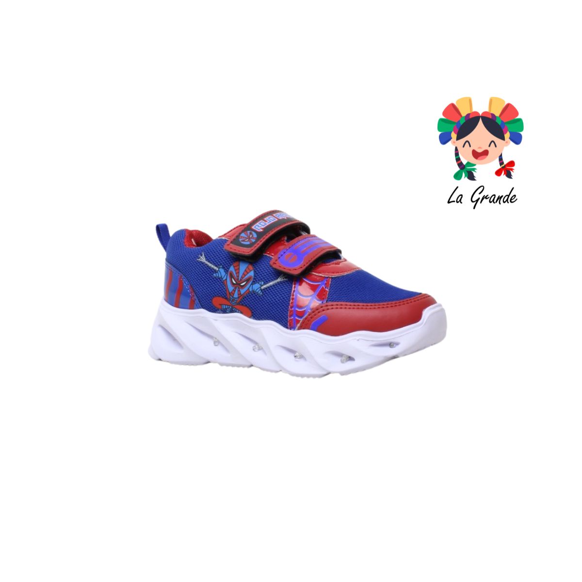 22019 ROJO ARANDANO Araña Rey Rojo Sint tenis Casual de choclo con Luces Led para Niño