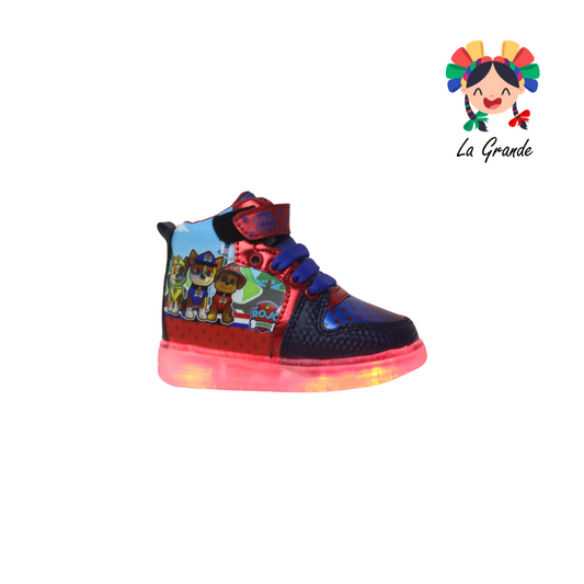 22025 PAW ROJO ARANDANO Marino Rojo Tenis con Luz Led Recargable para Niño