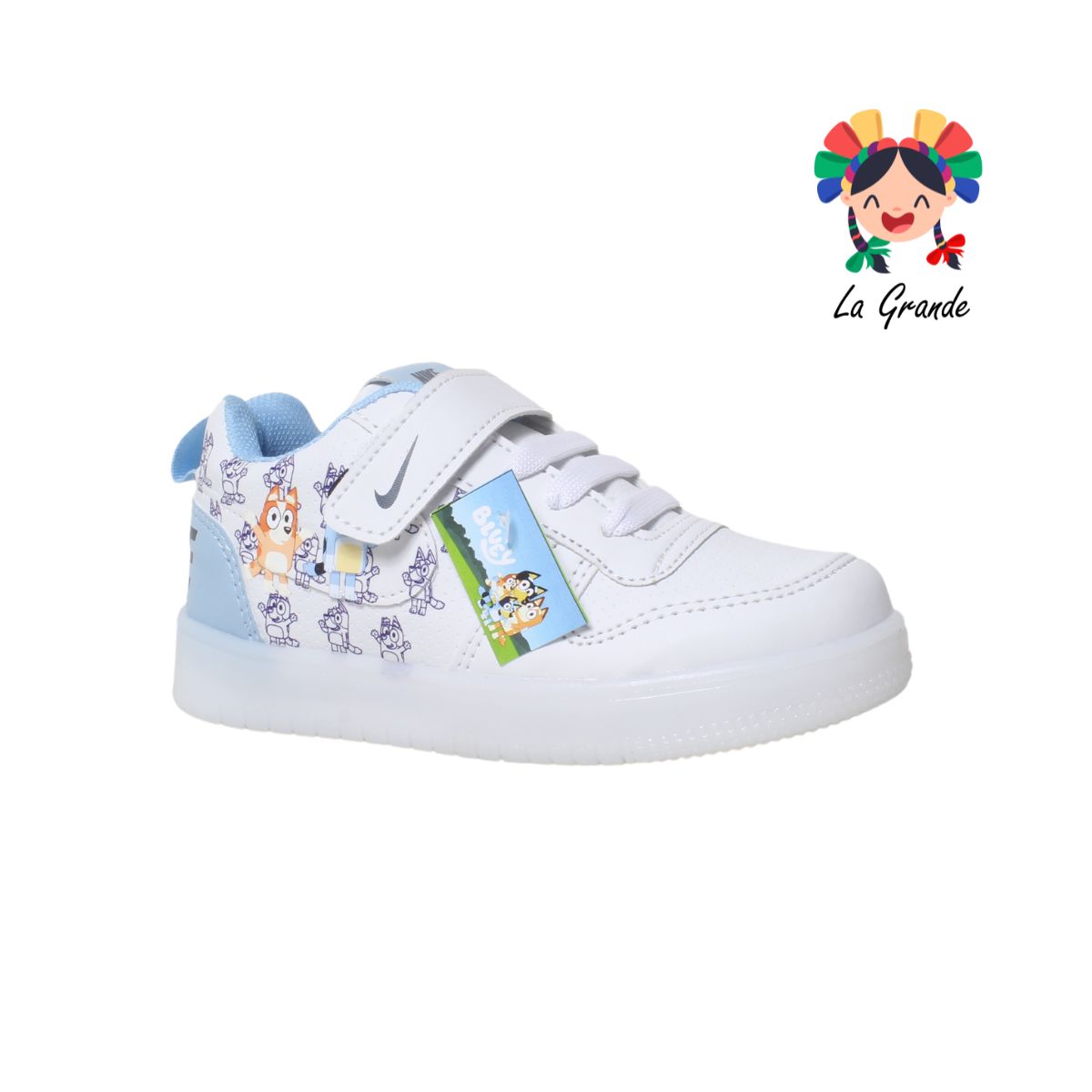 223 R-KIDS Blanco Cielo Sintético Tenis Bota con Luz Led para Niña y Niño