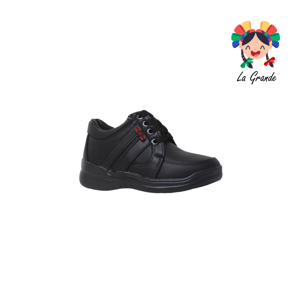 23-E-21 CONFRATELLI Negro zapato de piel escolar para niño infantil