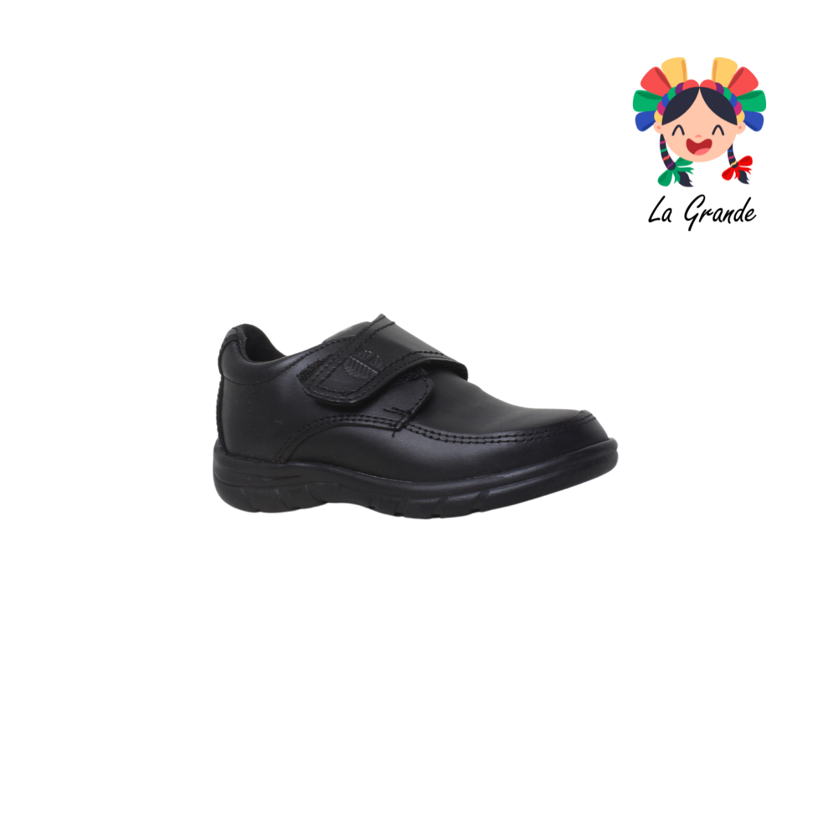 23-E-22 CONFRATELLI Negro zapato choclo de piel escolar para niño infantil